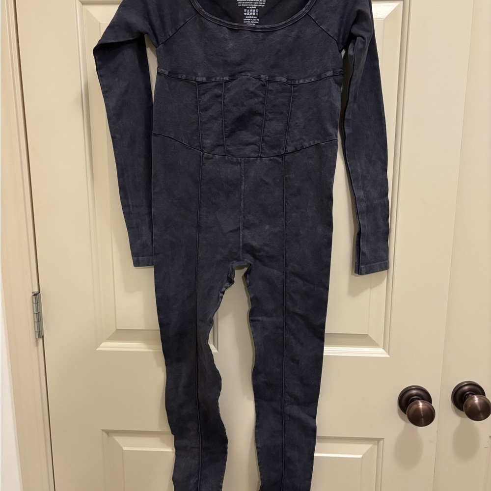 NWOT! 🌟Free People Good Karma Corset Long Sleeve Onesie in Washed Black.XS/Small - Picture 5 of 9